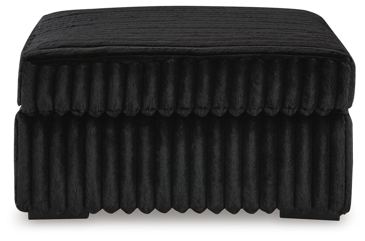 Midnight-Madness 4-Piece Sectional and Oversized Accent Ottoman