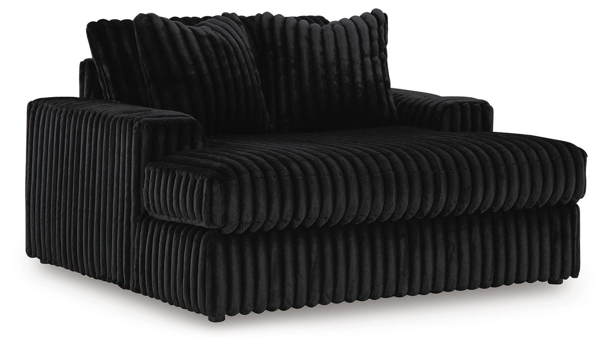 Midnight-Madness 4-Piece Sectional and Oversized Chaise