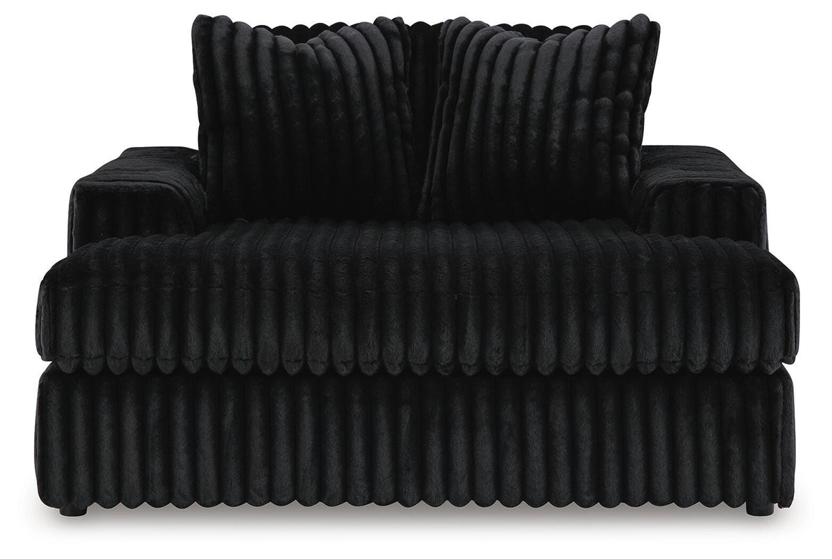 Midnight-Madness 4-Piece Sectional and Oversized Chaise