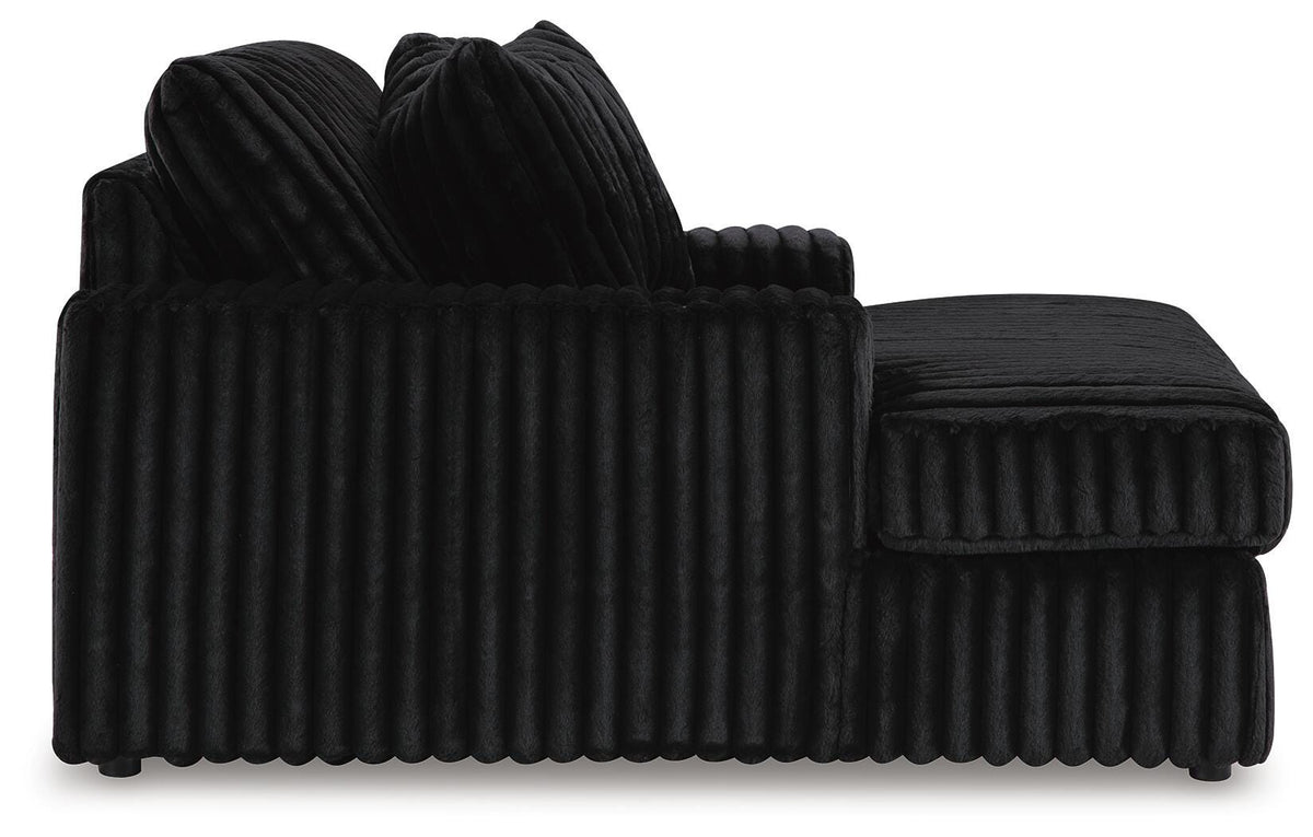 Midnight-Madness 4-Piece Sectional and Oversized Chaise