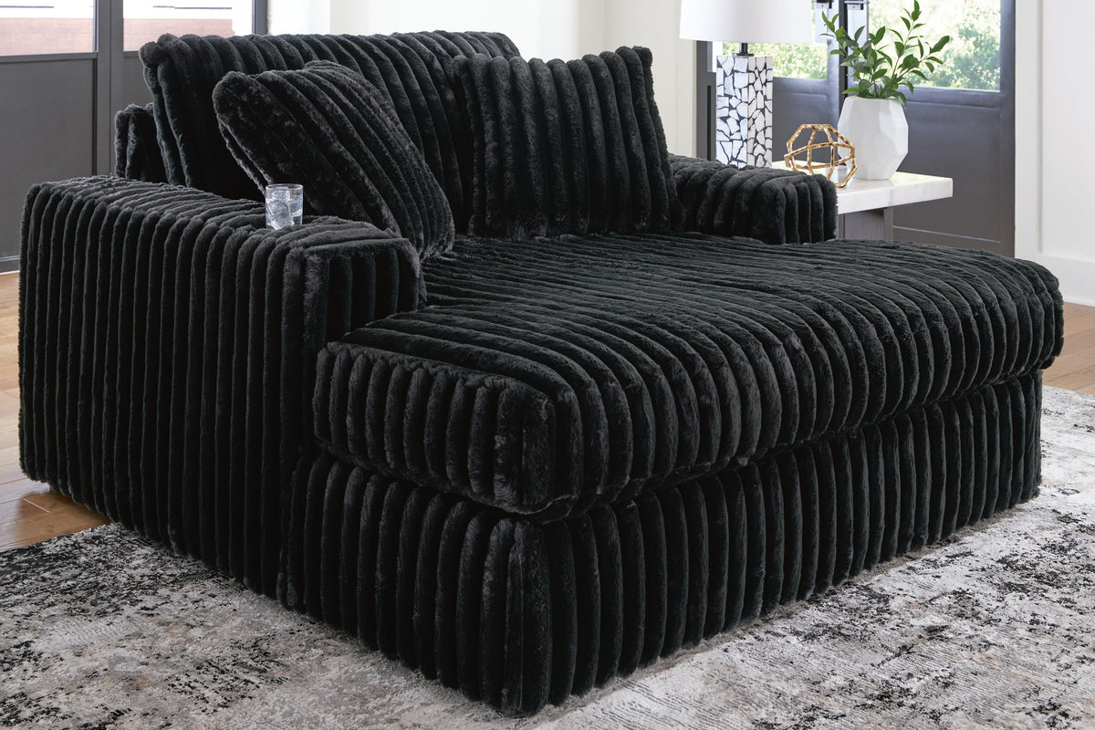 Midnight-Madness 2-Piece Sectional and Oversized Chaise
