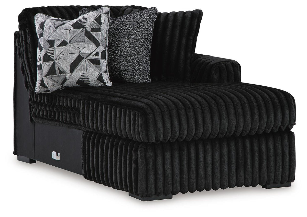 Midnight-Madness 4-Piece Sectional and Oversized Accent Ottoman