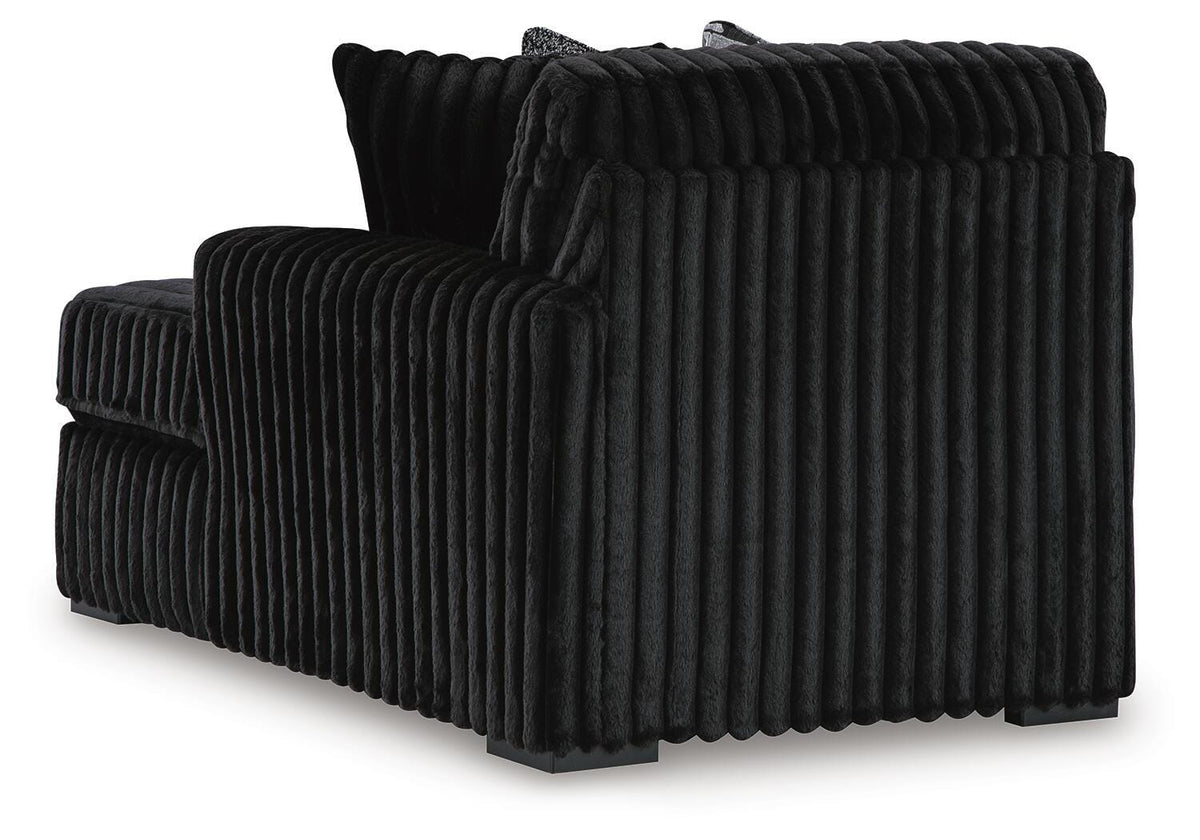 Midnight-Madness 2-Piece Sectional and Oversized Accent Ottoman