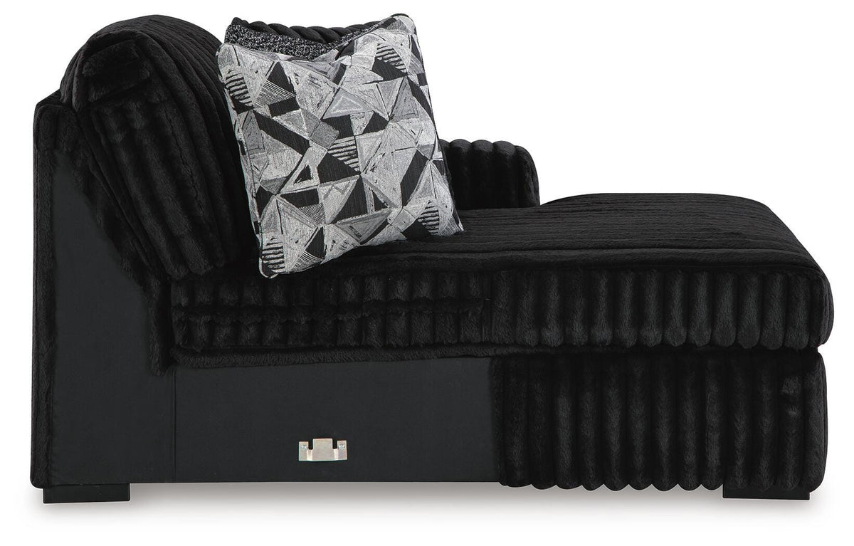 Midnight-Madness 2-Piece Sectional and Oversized Accent Ottoman