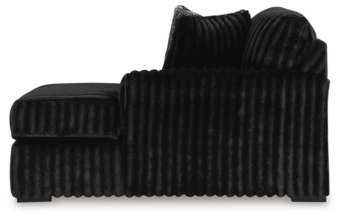 Midnight-Madness 4-Piece Sectional and Oversized Chaise