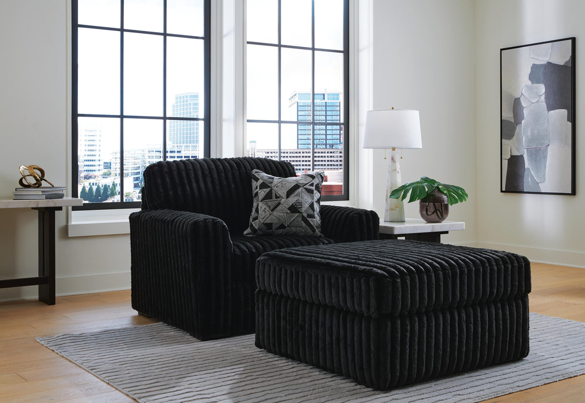 Midnight-Madness Oversized Chair and Ottoman