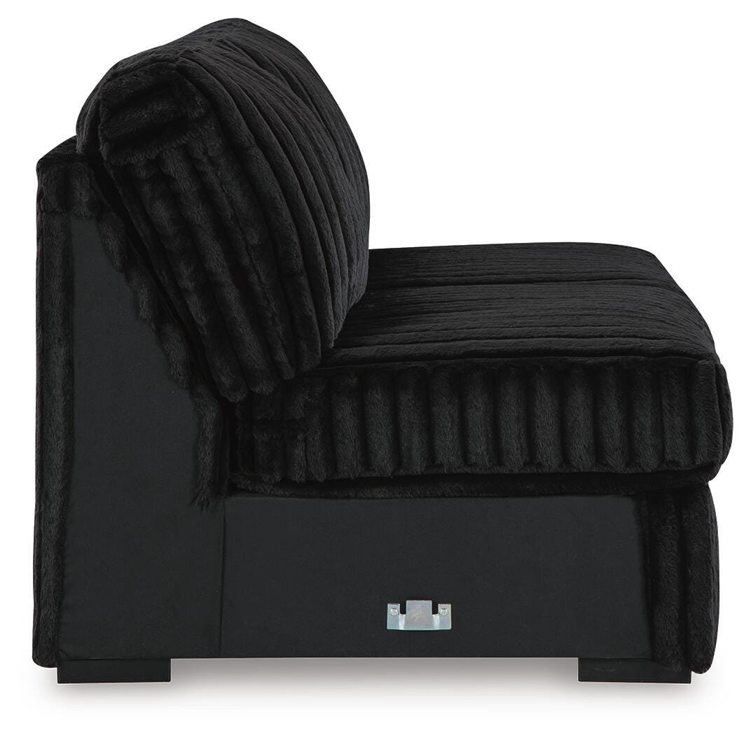 Midnight-Madness 4-Piece Sectional and Oversized Accent Ottoman