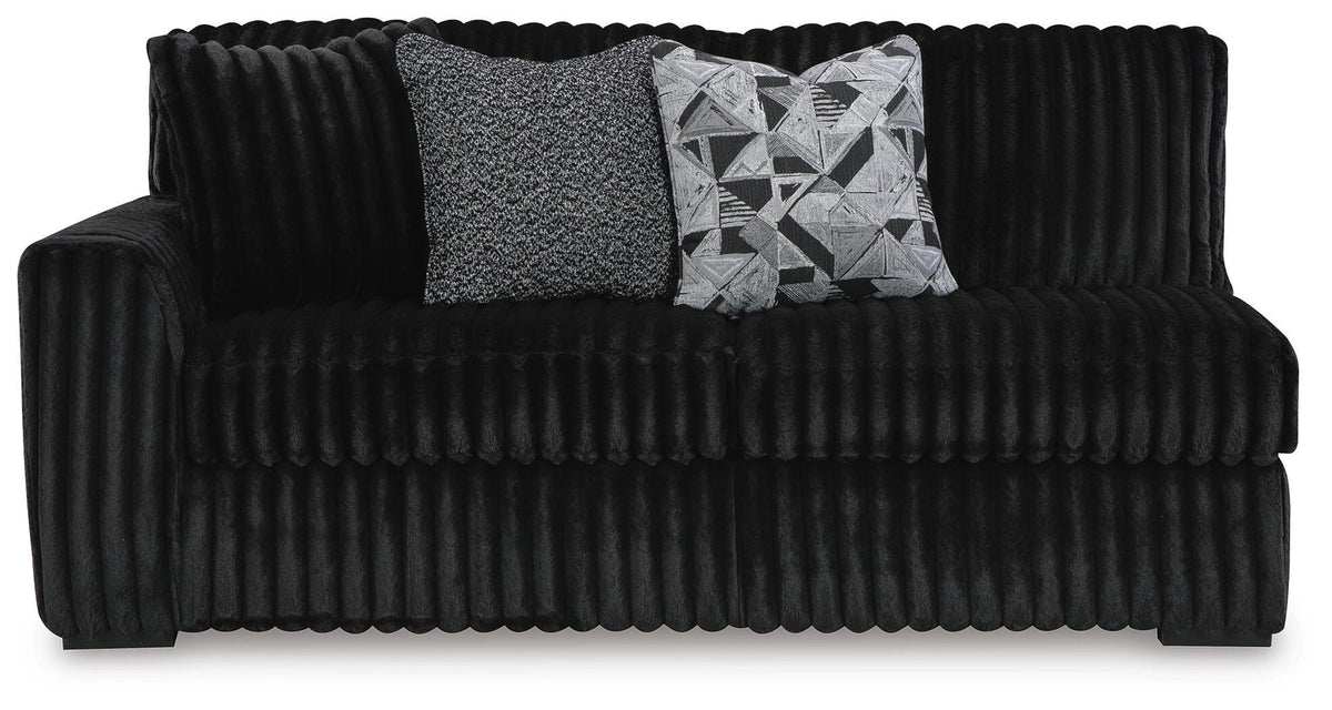 Midnight-Madness 4-Piece Sectional and Oversized Accent Ottoman