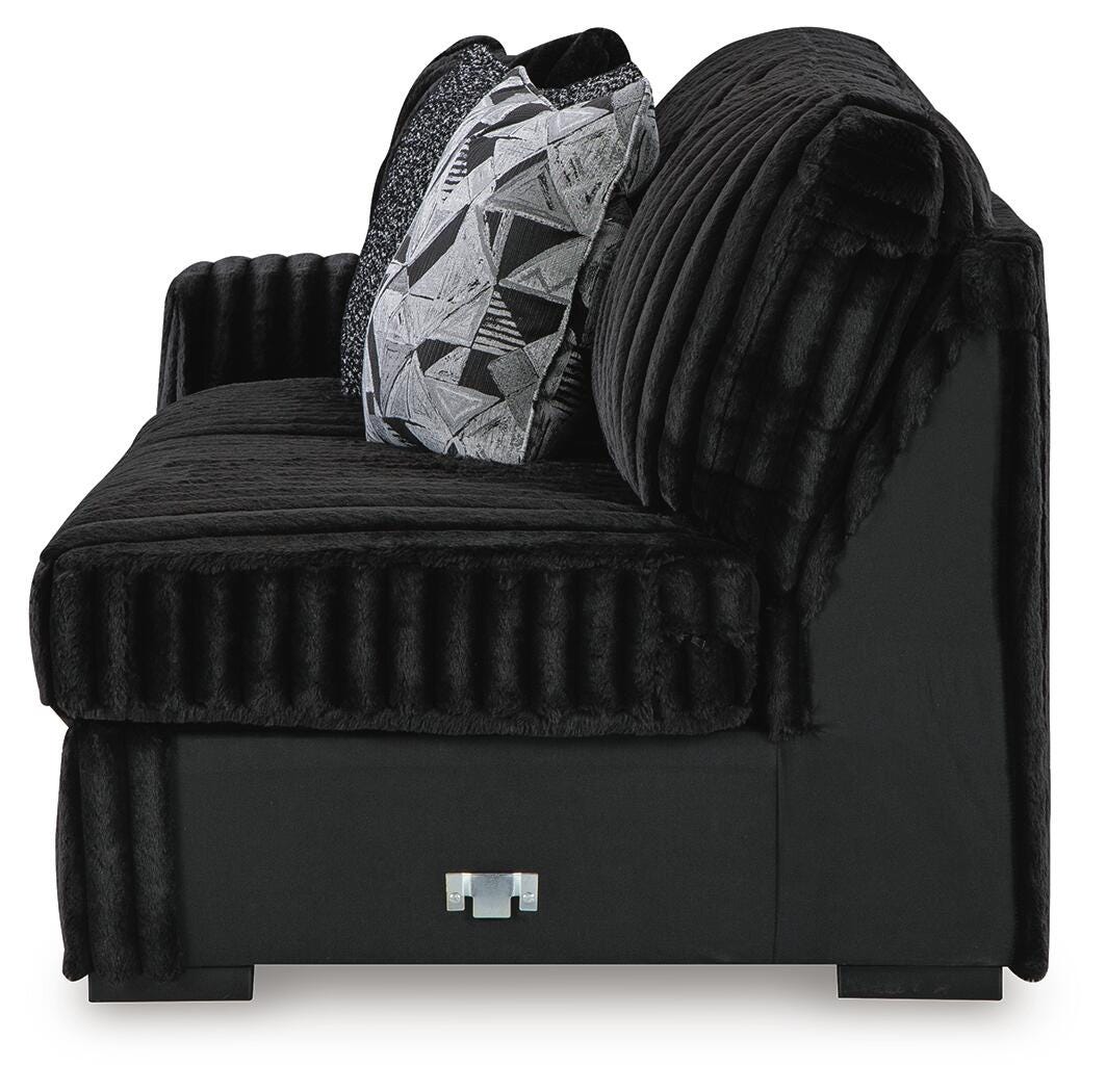 Midnight-Madness 2-Piece Sectional and Oversized Accent Ottoman