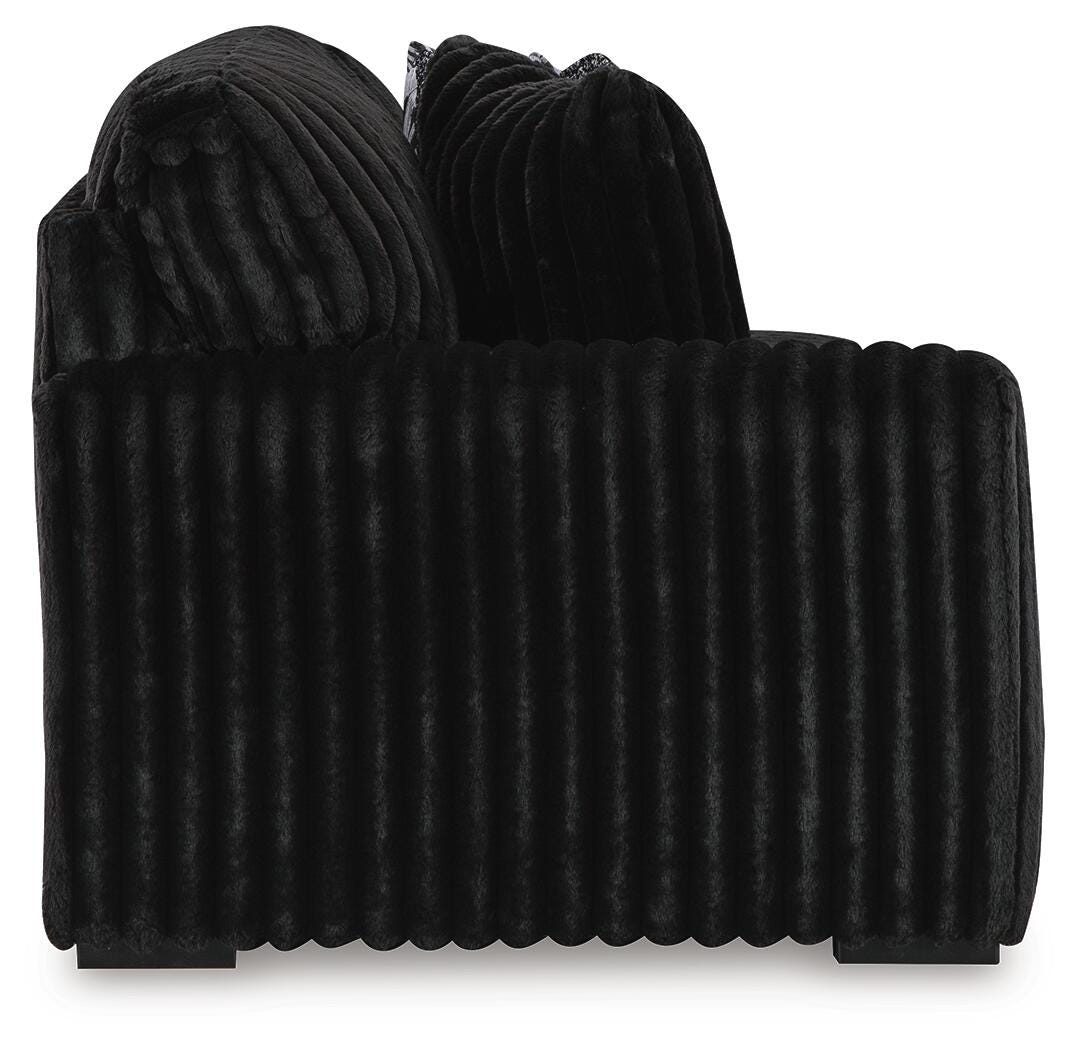 Midnight-Madness 3-Piece Sectional and Oversized Ottoman