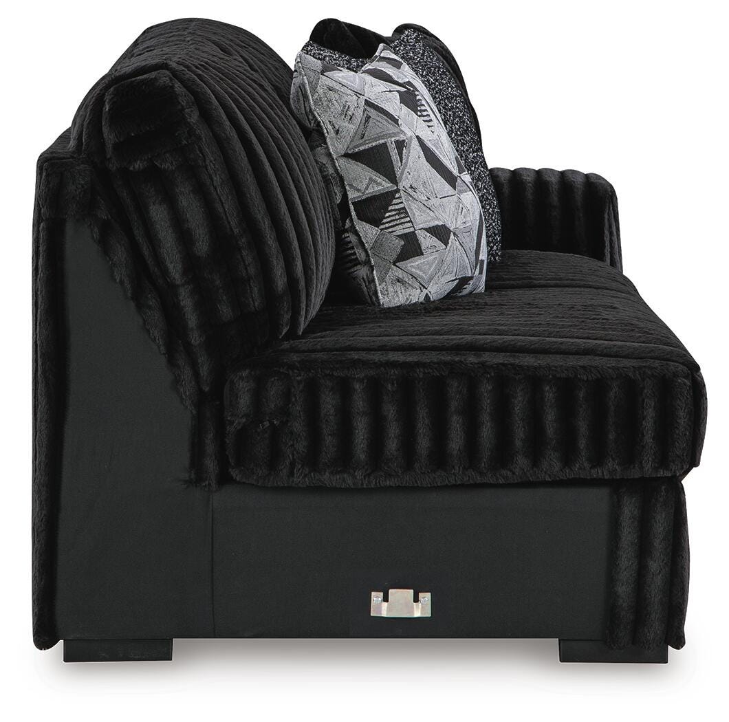 Midnight-Madness 3-Piece Sectional and Oversized Ottoman