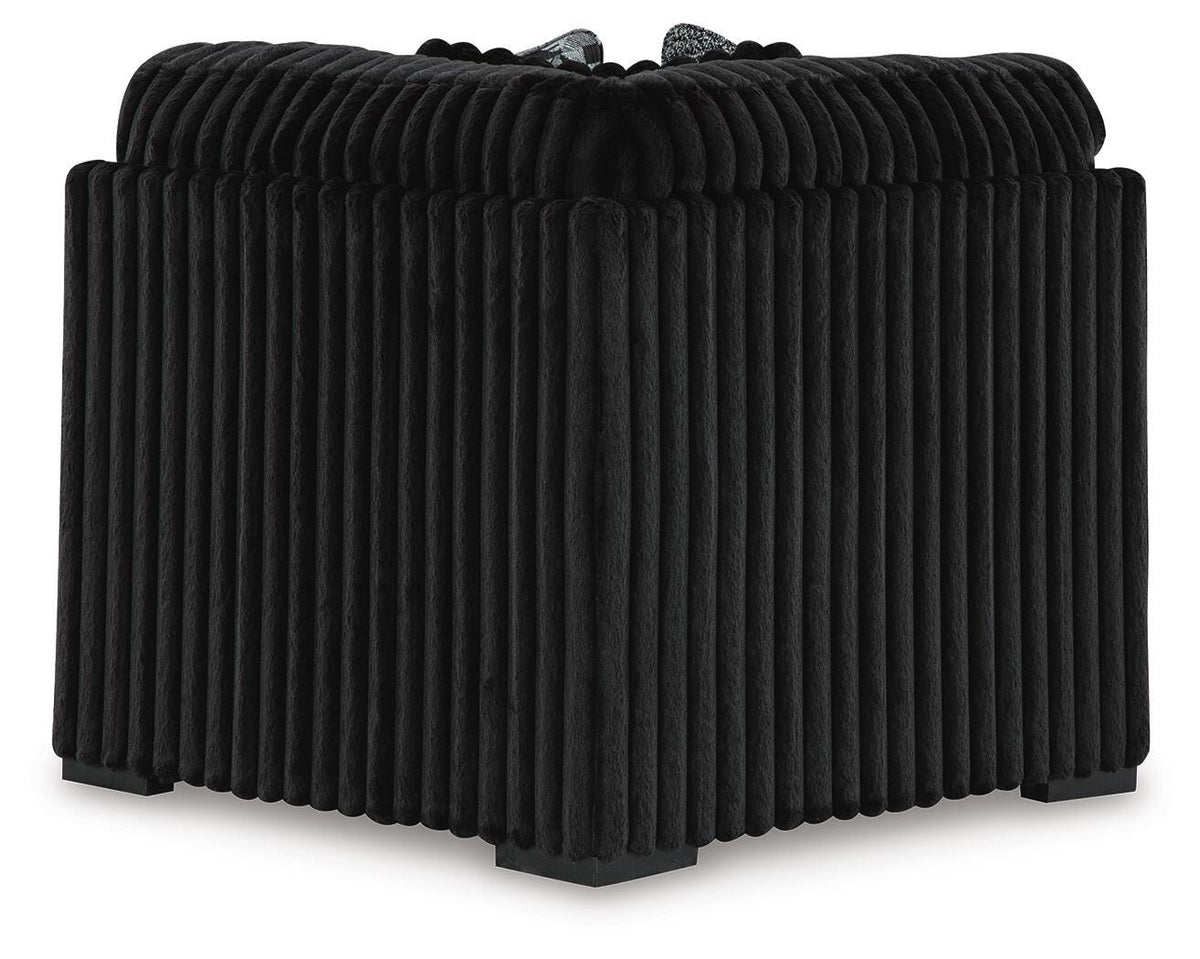 Midnight-Madness 4-Piece Sectional and Oversized Accent Ottoman