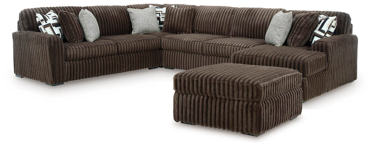 Midnight-Madness 4-Piece Sectional and Oversized Accent Ottoman
