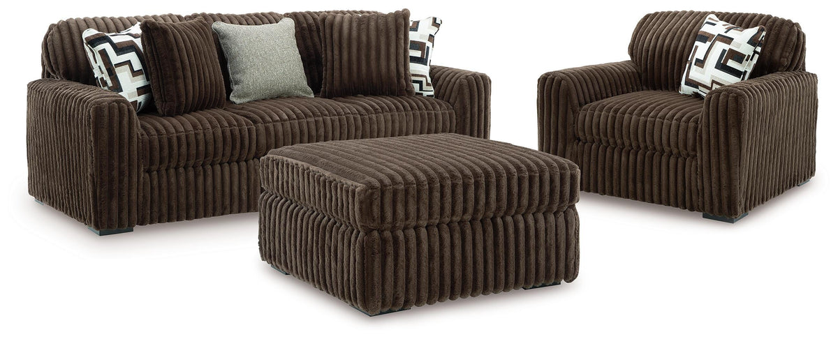 Midnight-Madness Sofa, Oversized Chair and Accent Ottoman
