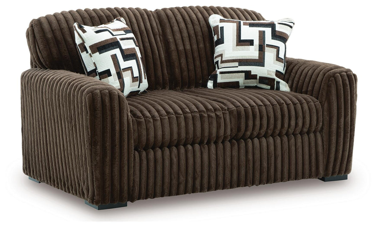 Midnight-Madness Loveseat, Oversized Chaise and Ottoman