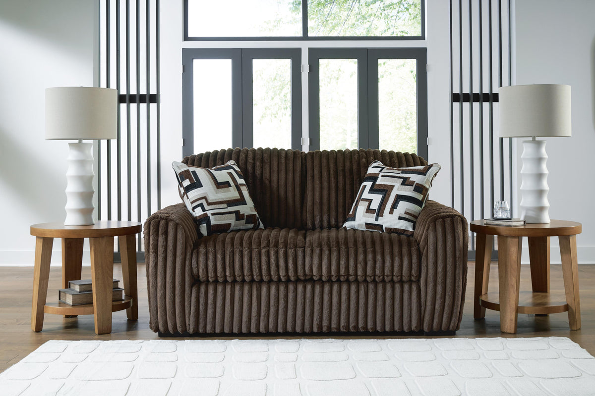 Midnight-Madness Loveseat, Oversized Chaise and Ottoman