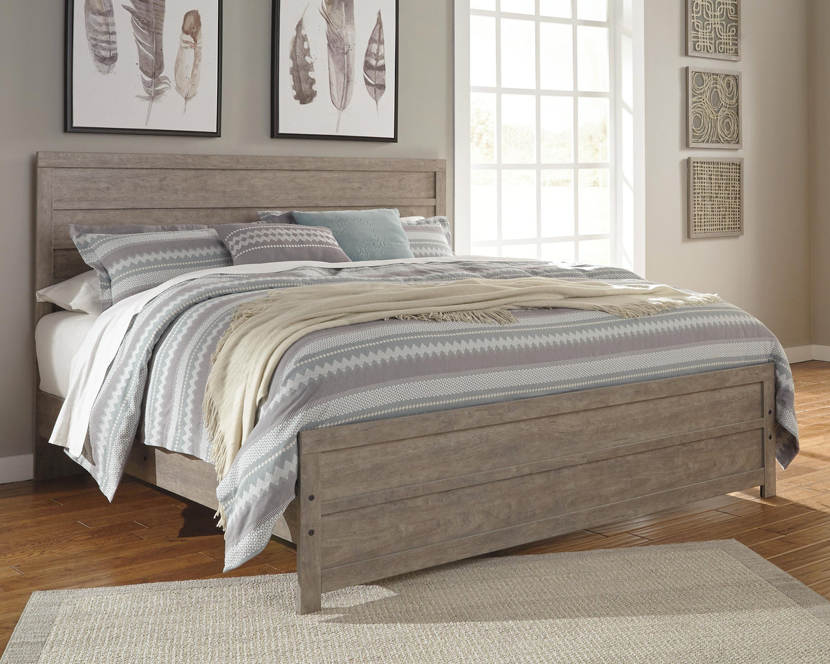 Culverbach King Panel Bed, Dresser, Mirror, Chest and Nightstand