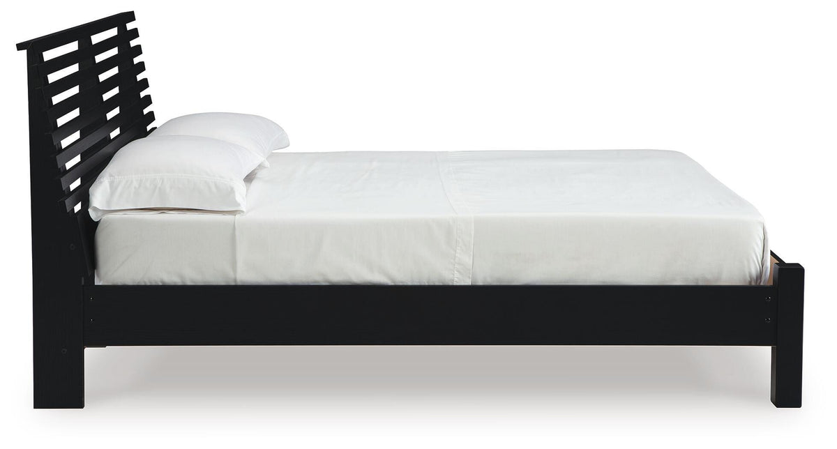 Danziar Full Panel Slat Bed, Dresser and Mirror
