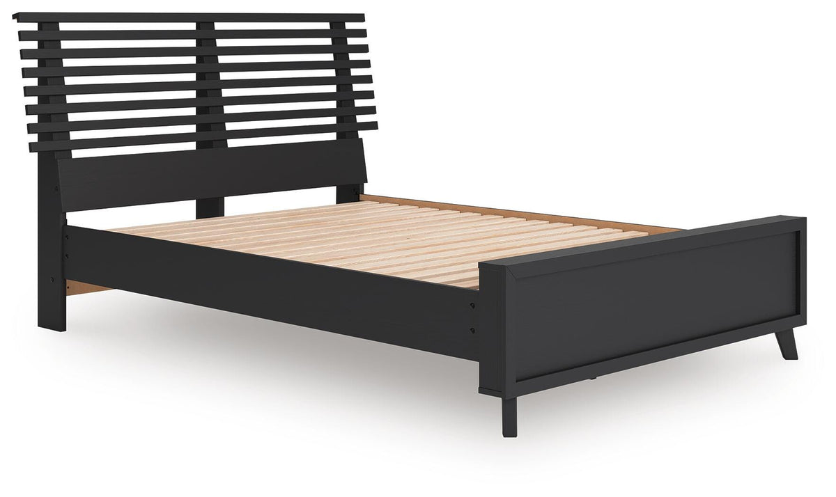 Danziar Full Slat Panel Platform Bed, Dresser and Mirror