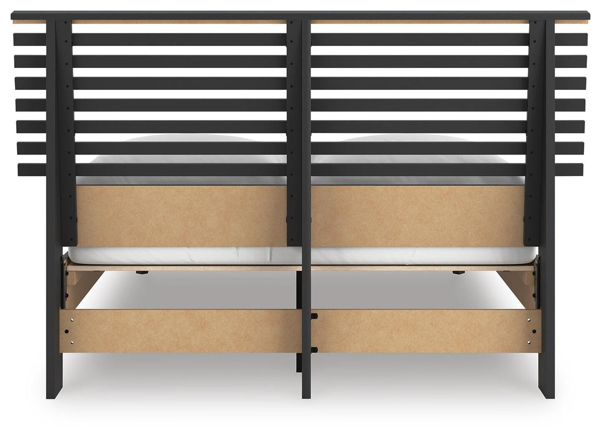 Danziar Full Slat Panel Platform Bed, Dresser and Mirror