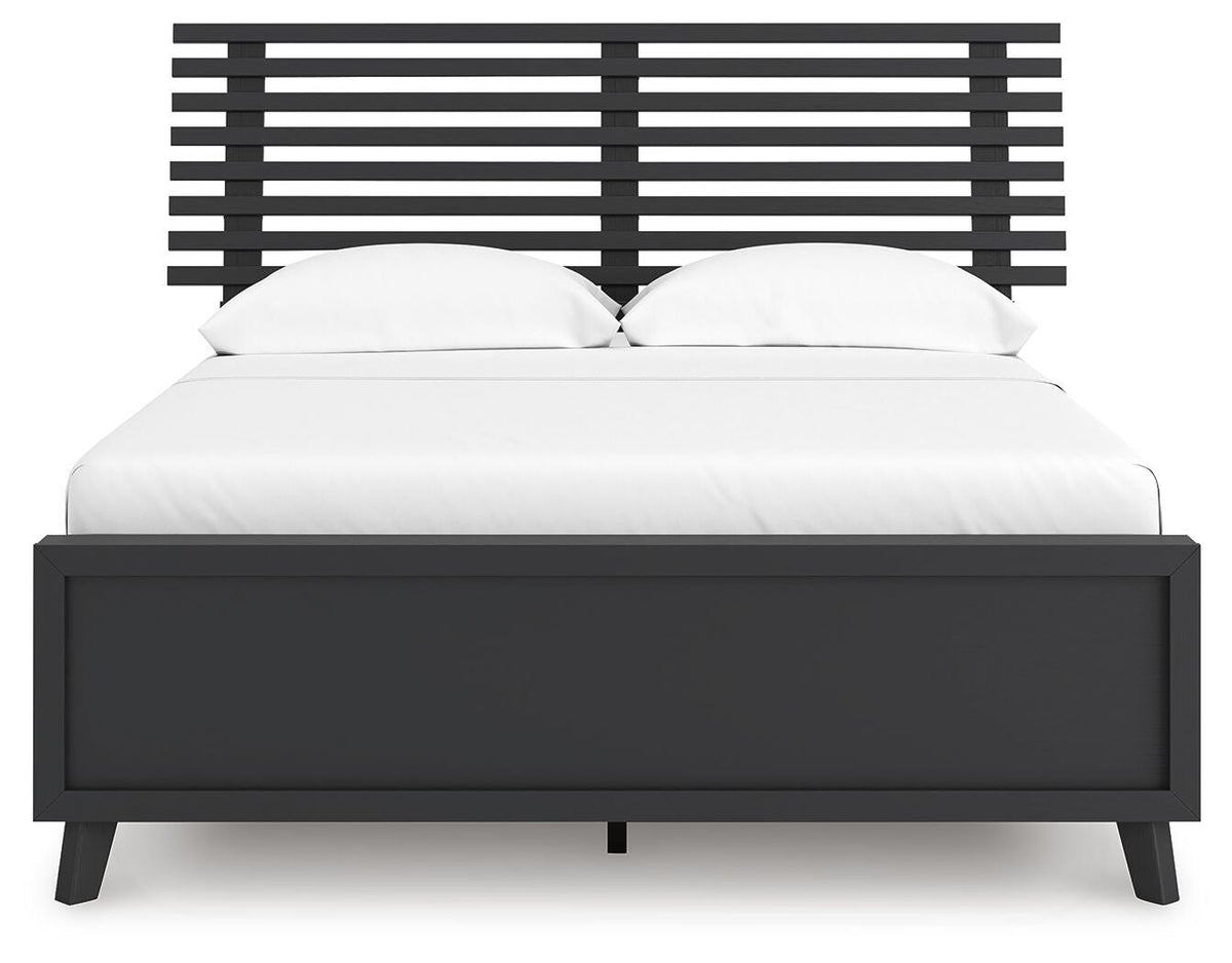 Danziar Full Slat Panel Platform Bed, Dresser and Mirror