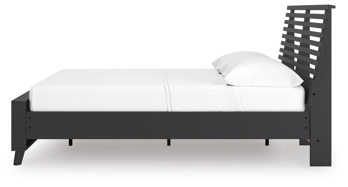 Danziar Full Slat Panel Platform Bed, Dresser and Mirror