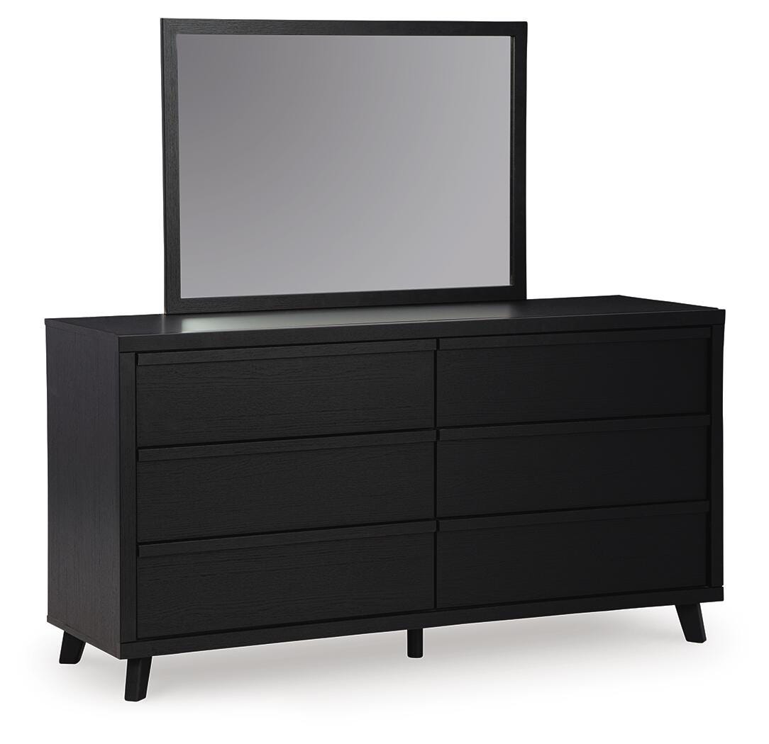 Danziar Full Panel Slat Bed, Dresser and Mirror