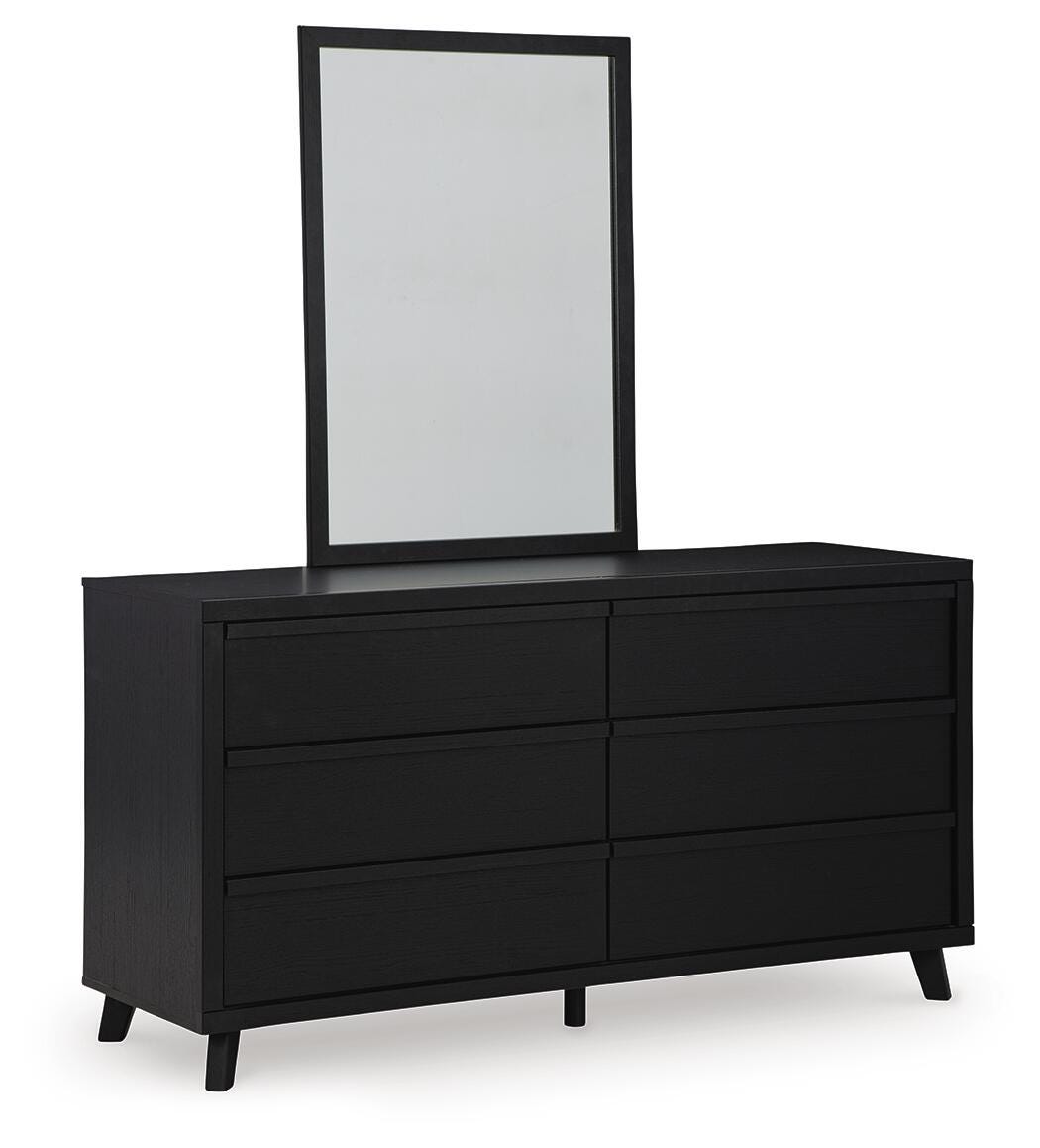 Danziar Full Panel Platform Bed, Dresser and Mirror