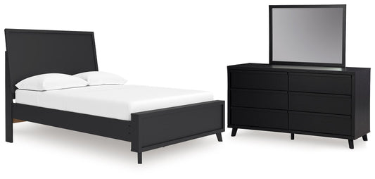 Danziar Full Panel Platform Bed, Dresser and Mirror