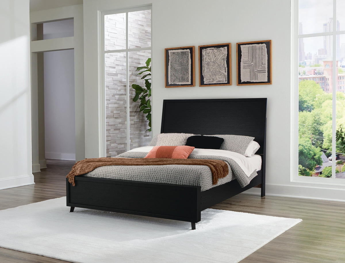 Danziar Queen Panel Platform Bed and 2 Nightstands