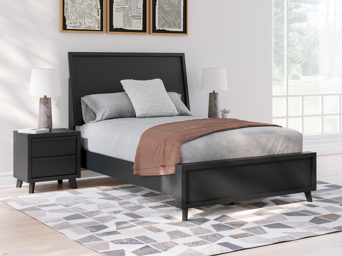 Danziar Full Panel Platform Bed, Dresser and Mirror