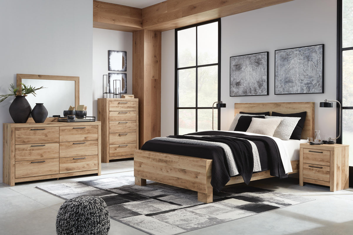Hyanna Queen Panel Bed, Dresser, Mirror, and Nightstand