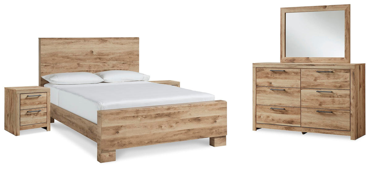Hyanna King Panel Bed, Dresser, Mirror and 2 Nightstands