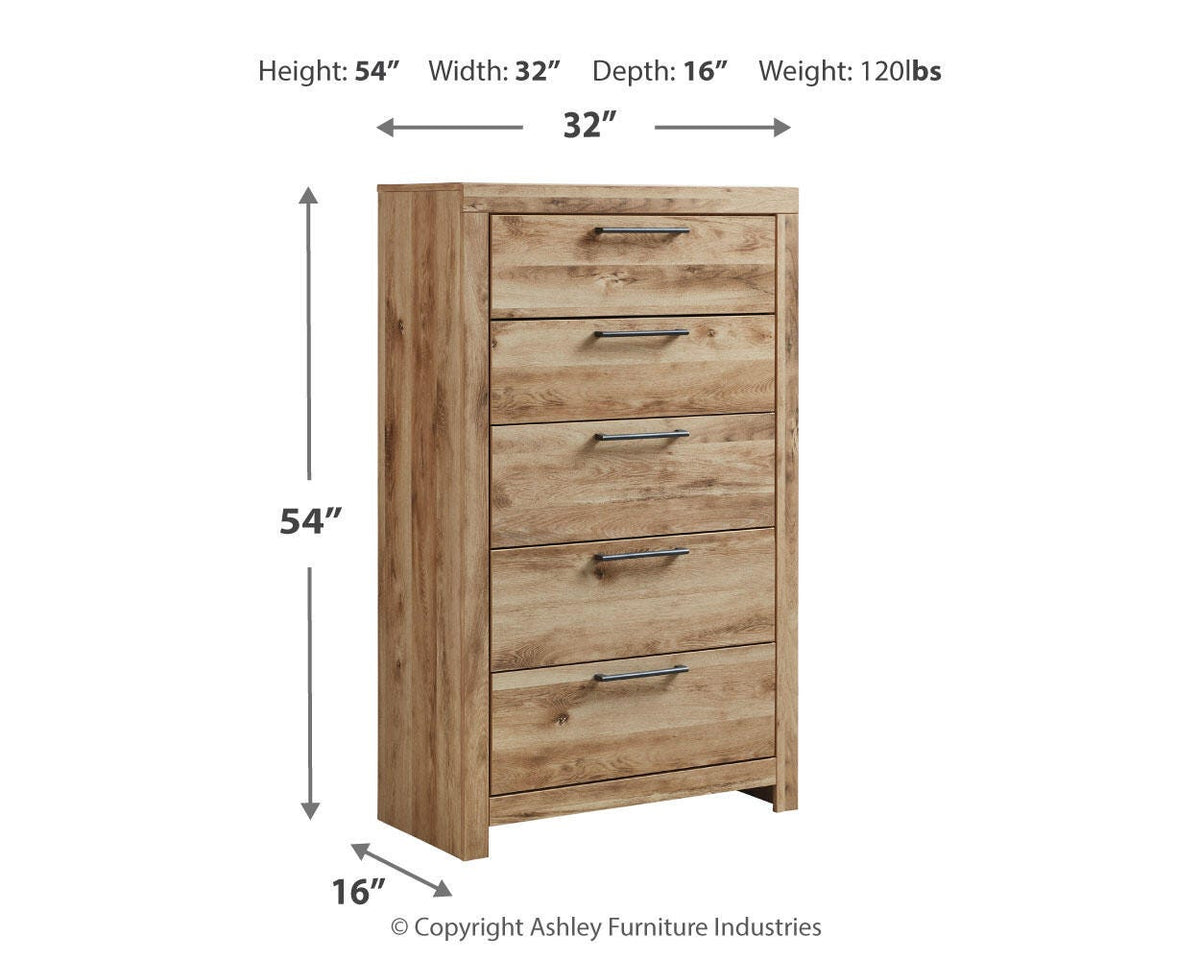 Hyanna Queen Panel Headboard, Dresser, Mirror and Chest