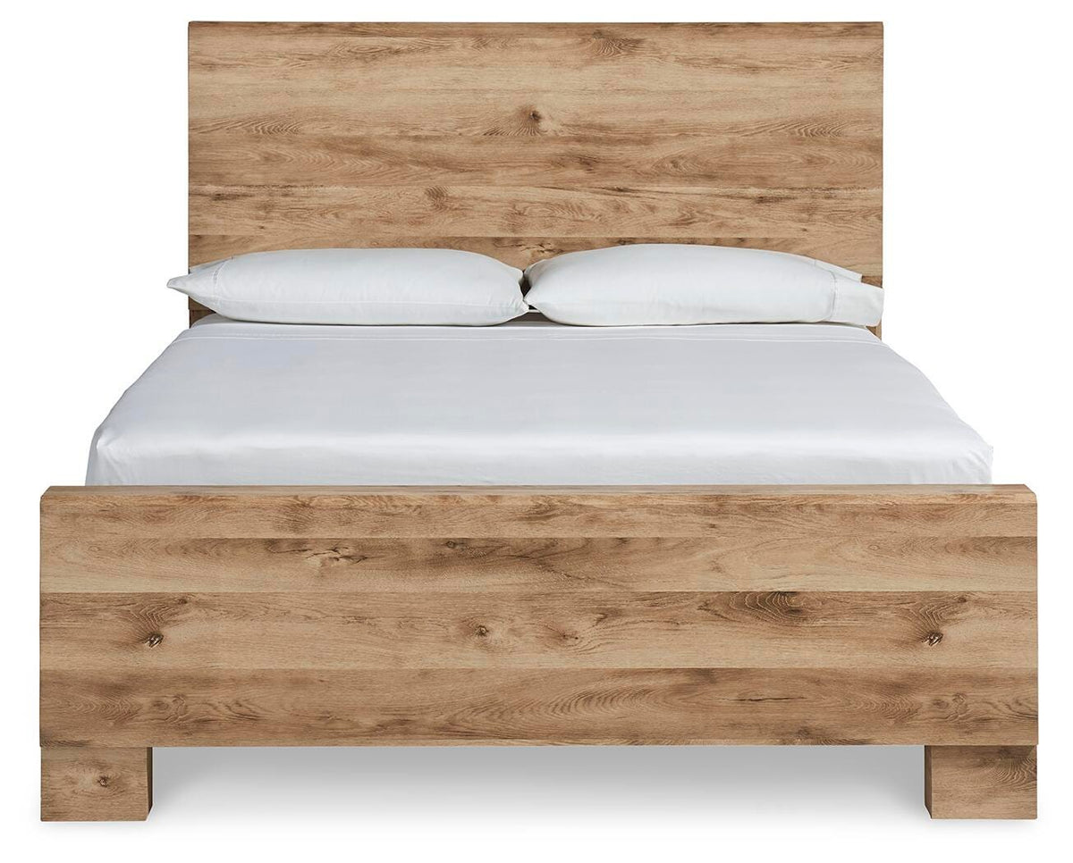Hyanna Queen Panel Bed with Dresser, Mirror and 1 Nightstand
