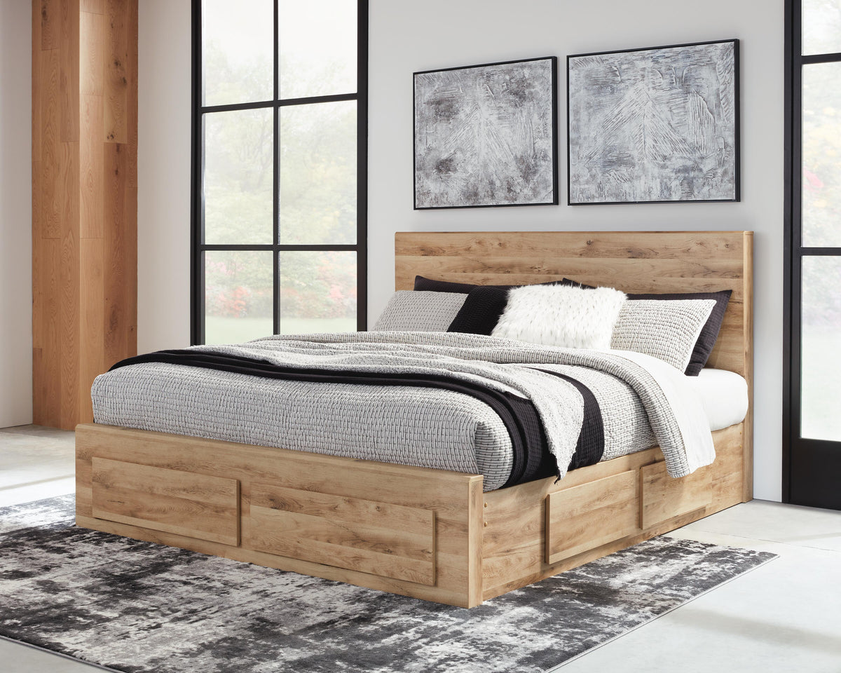 Hyanna Queen Panel Storage Bed with 2 Under Bed Storage Drawer