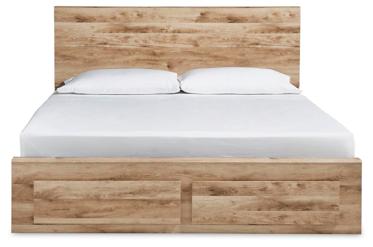 Hyanna King Panel Storage Bed, Dresser, Mirror and Nightstand