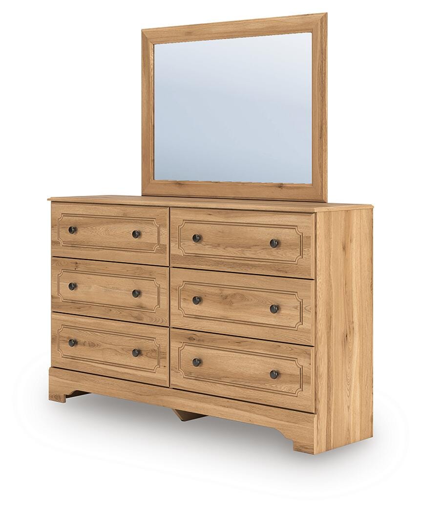Aleaport King Panel Bed, Dresser, Mirror and Nightstand