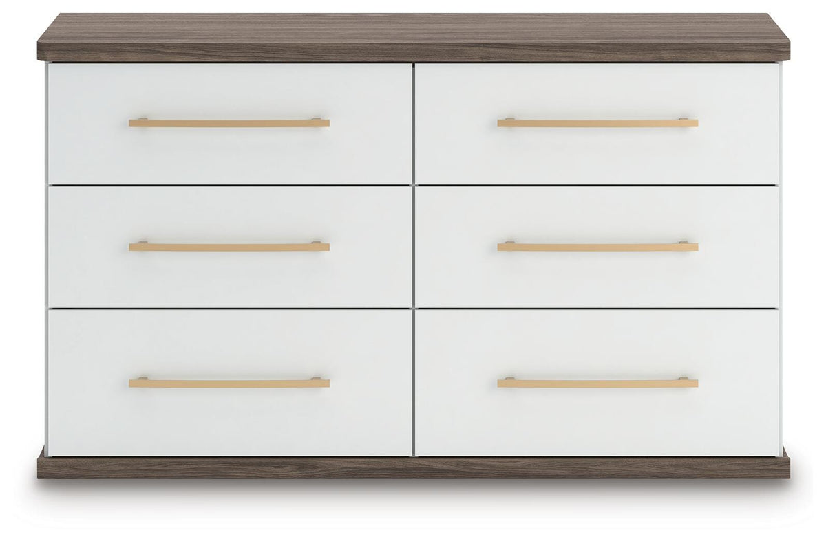 Kendanport Queen Upholstered Bed, Dresser and Nightstand