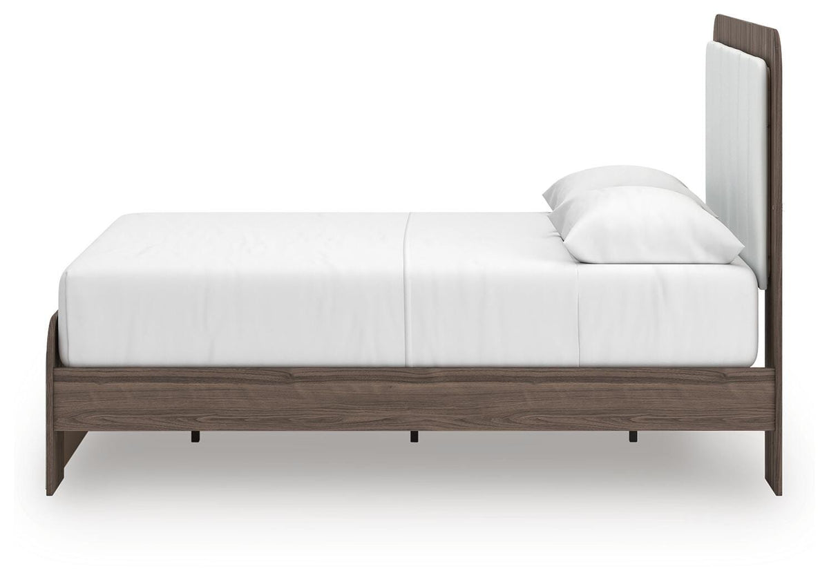Kendanport Queen Upholstered Bed, Dresser and Nightstand