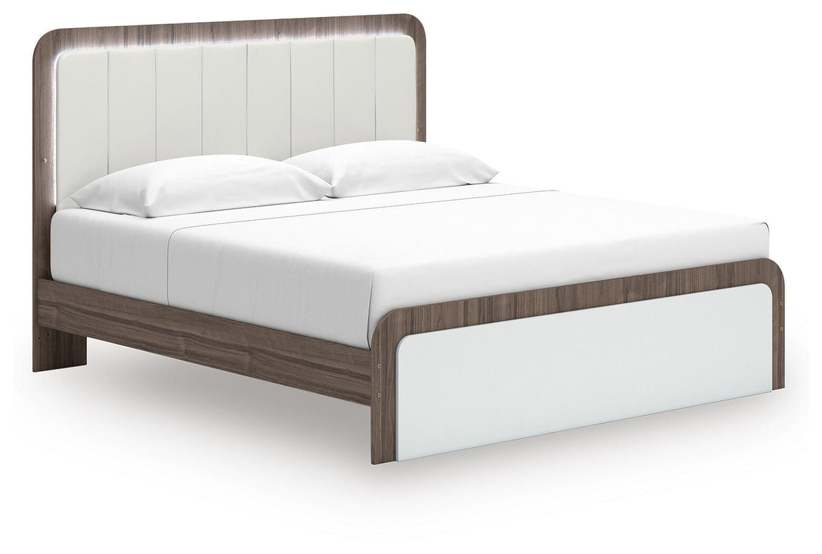 Kendanport King Platform Bed, Dresser, Mirror and Nightstand