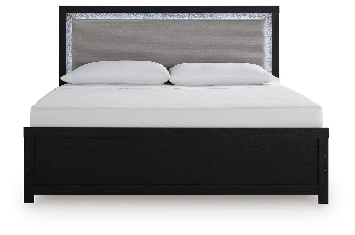 Maeling King Upholstered Panel Bed