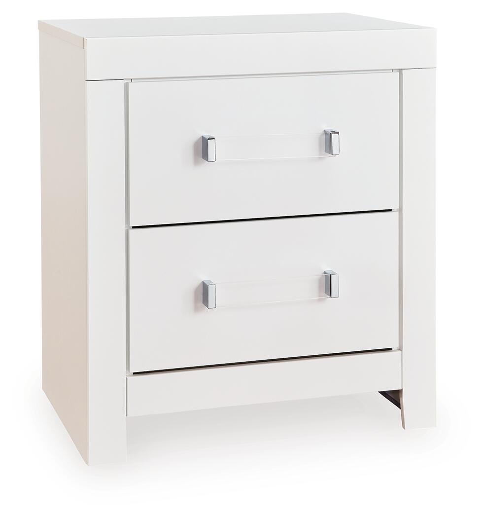 Maeling Queen Upholstered Panel Bed, Dresser, Mirror and Nightstand