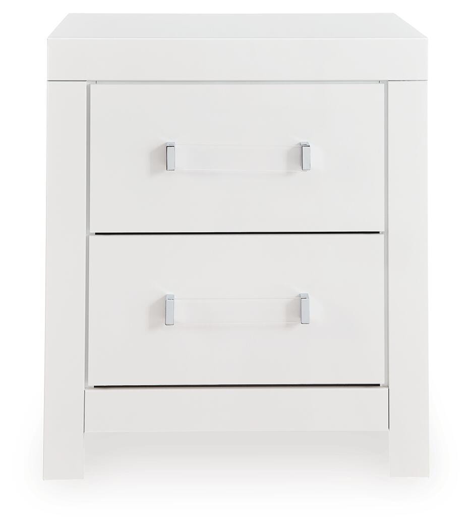Maeling Queen Upholstered Panel Bed, Dresser, Mirror and Nightstand