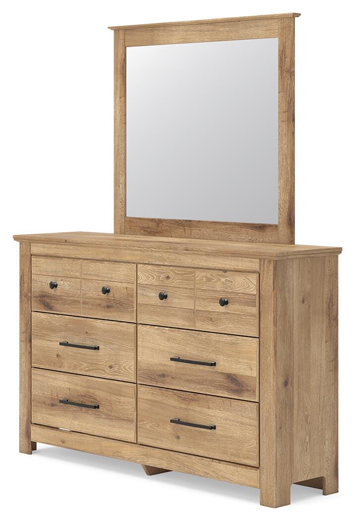 Makidern Twin Panel Bed, Dresser and Mirror