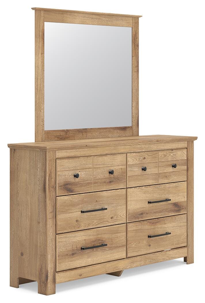 Makidern Twin Panel Storage Bed, Dresser and Mirror