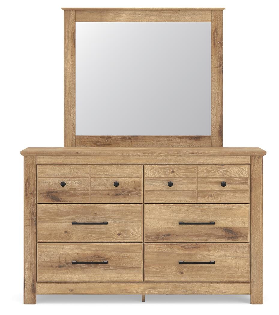 Makidern Queen Panel Storage Bed, Dresser and Mirror