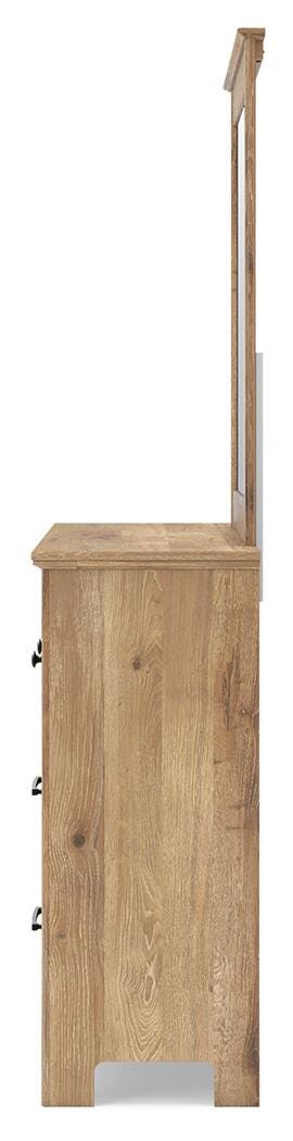 Makidern Twin Panel Storage Bed, Dresser and Mirror