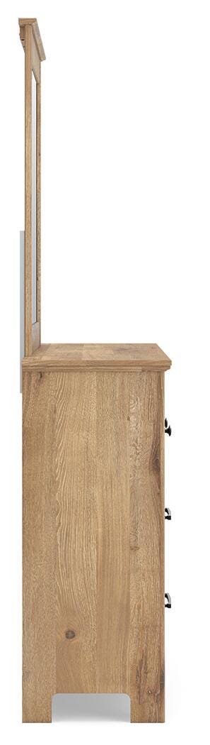 Makidern Twin Panel Storage Bed, Dresser and Mirror