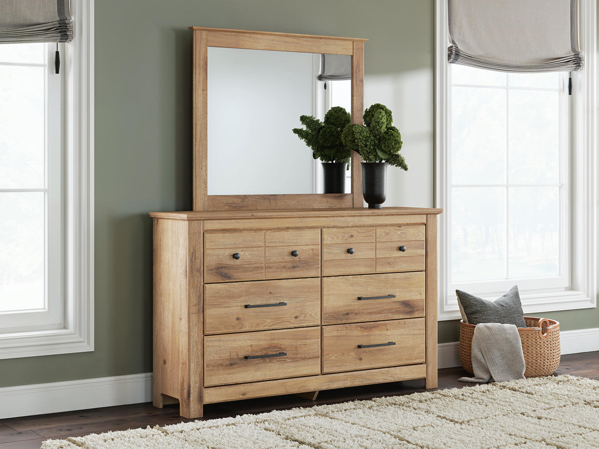 Makidern Full Panel Bed, Dresser and Mirror